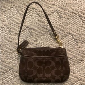 Coach Brown Signature Wristlet